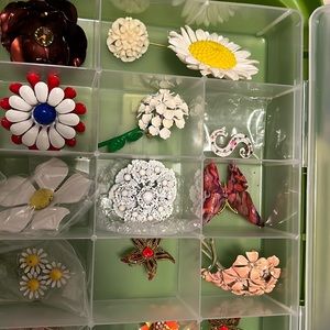 Vintage brooch and earring collection